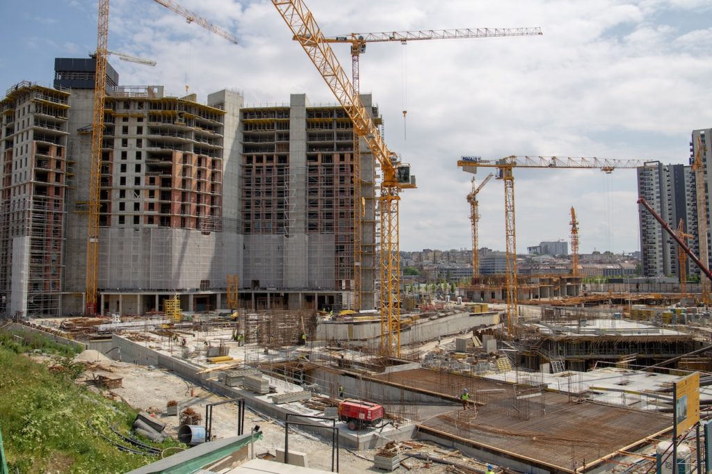 construction site with cranes